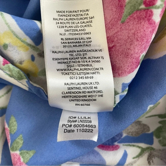 Lauren Ralph Lauren Floral Ruffle Night Gown Size Medium - Picture 5 of 10